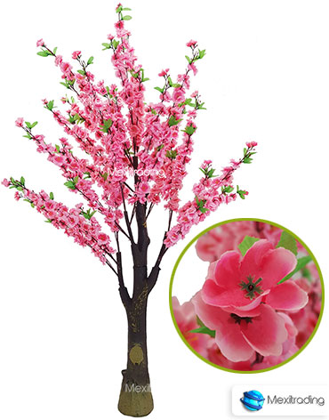 arbol artificial flor de durazno rosa